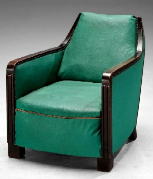 Armchair with Green Faux Leather